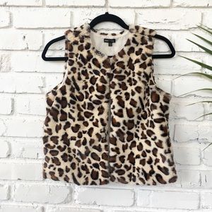 Max+Riley Leopard Print Girls Furry Vest